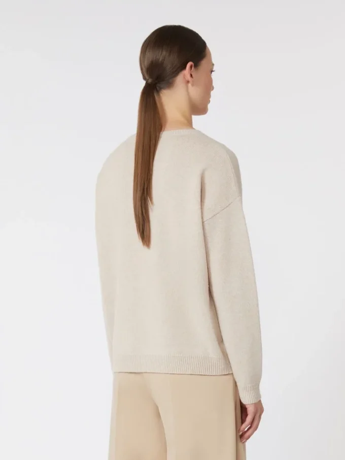Oversized wool and cashmere sweater, albino
