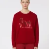 Oversized wool and cashmere sweater, dark red