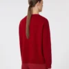 Oversized wool and cashmere sweater, dark red