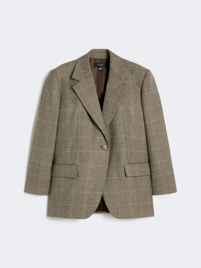 Oversized wool blazer, brown