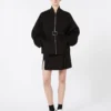 Oversized wool bomber jacket, black