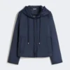 Padded, hooded jacket in water-repellent canvas, navy Padded, hooded jacket in water-repellent canvas, navy