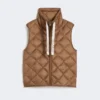 Padded water-repellent nylon canvas gilet, caramel Padded water-repellent nylon canvas gilet, caramel