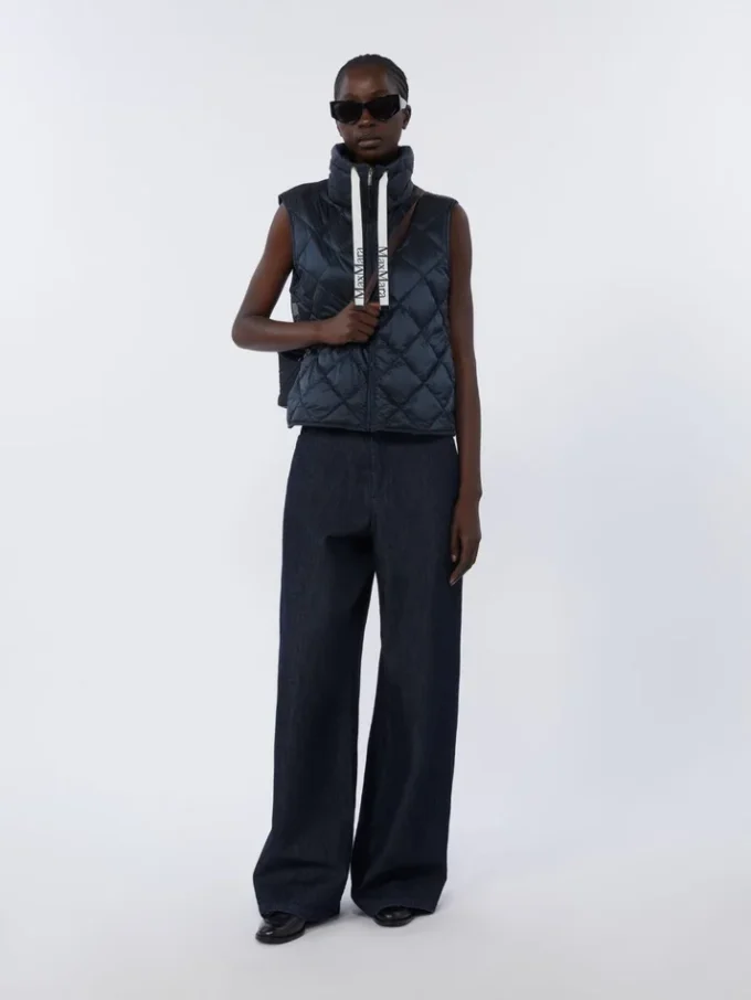 Padded water-repellent nylon canvas gilet, midnightblue Padded water-repellent nylon canvas gilet, midnightblue