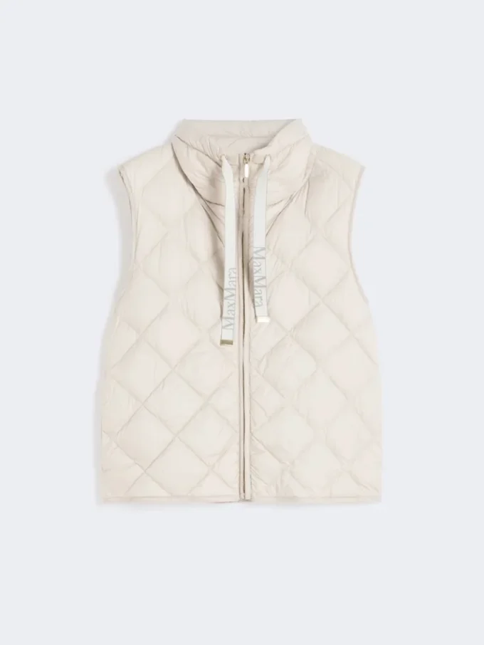 Padded water-repellent nylon canvas gilet, sand Padded water-repellent nylon canvas gilet, sand