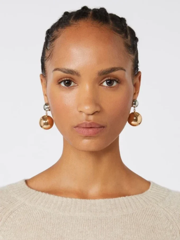 Pasticcino bag metal earrings, gold