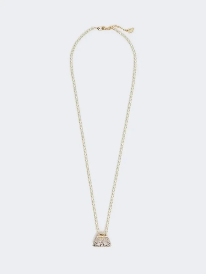 Pasticcino bag-pendant necklace, optical white