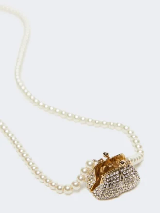 Pasticcino bag-pendant necklace, optical white