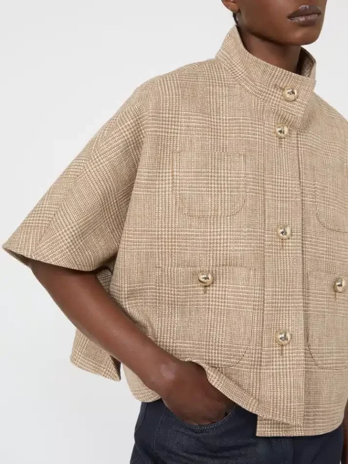 Patterned cotton cloak, tobacco Patterned cotton cloak, tobacco