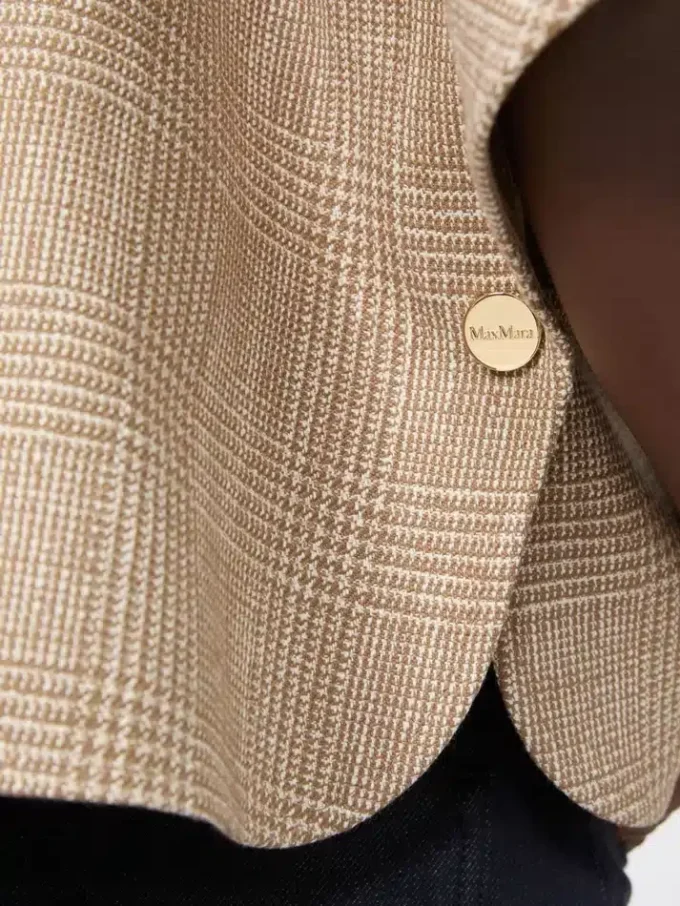 Patterned cotton cloak, tobacco Patterned cotton cloak, tobacco