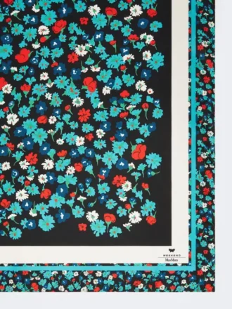 Patterned silk twill foulard, ivory