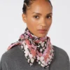 Patterned silk twill foulard, pink Patterned silk twill foulard, pink