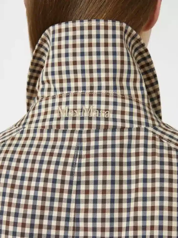 Patterned water-repellent twill trench coat, coffee Patterned water-repellent twill trench coat, coffee