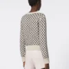 Patterned wool and cashmere cardigan, beige