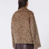 Patterned wool-blend pea coat, camel