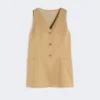 Pinstripe jacquard jersey gilet, desert