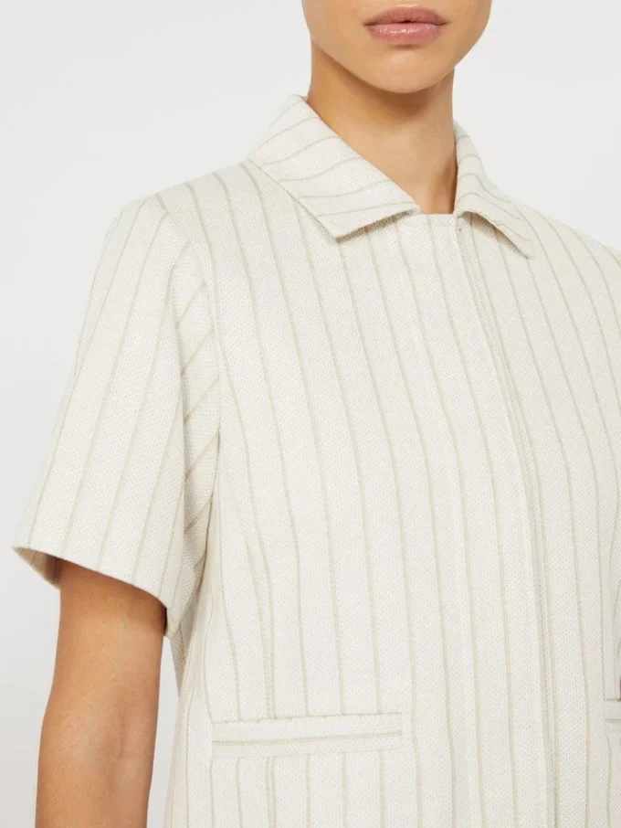 Pinstripe piqua jersey jacket, white