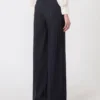 Pinstripe wool trousers, navy