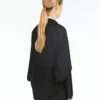 Pleated fabric shrug, black