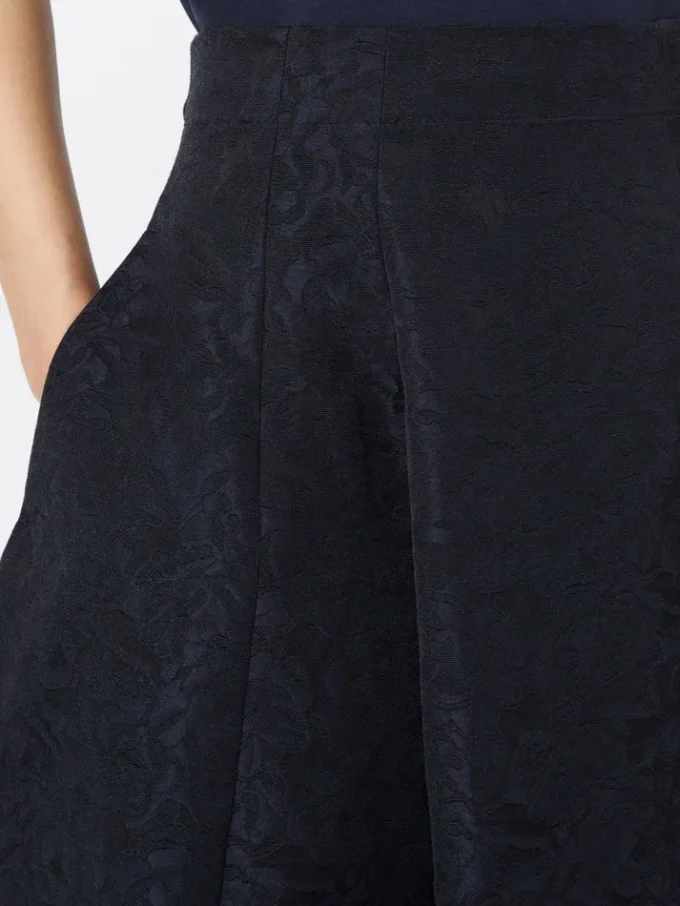 Pleated jacquard skirt, midnightblue