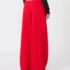 Pleated stretch wool trousers, red Pleated stretch wool trousers, red