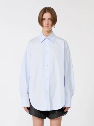 Poplin kimono-style tunic, avio