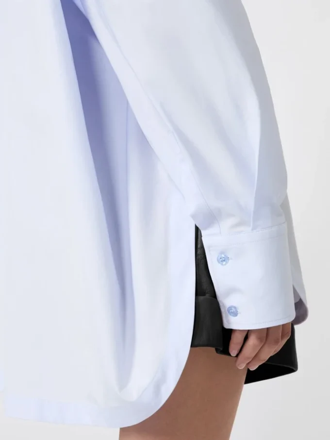 Poplin kimono-style tunic, avio