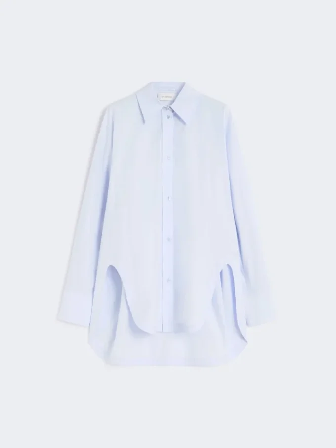 Poplin kimono-style tunic, avio