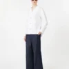 Straight-fit cotton and linen denim trousers, midnightblue Straight-fit cotton and linen denim trousers, midnightblue