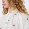 Poplin shirt with embroidery, white