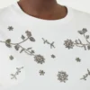 Print and embroidery-adorned jersey t-shirt, white Print and embroidery-adorned jersey t-shirt, white