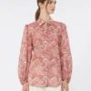 Printed cotton voile shirt, cherry