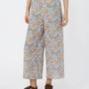Printed crepe de chine trousers, light blue Printed crepe de chine trousers, light blue