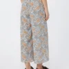Printed crepe de chine trousers, light blue Printed crepe de chine trousers, light blue