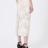 Printed organza and gabardine pencil skirt, white Printed organza and gabardine pencil skirt, white