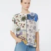 Printed silk and stretch cotton jersey t-shirt, multicolour Printed silk and stretch cotton jersey t-shirt, multicolour