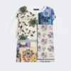 Printed silk and stretch cotton jersey t-shirt, multicolour Printed silk and stretch cotton jersey t-shirt, multicolour