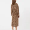 Printed silk crepe de chine shirt dress, camel Printed silk crepe de chine shirt dress, camel