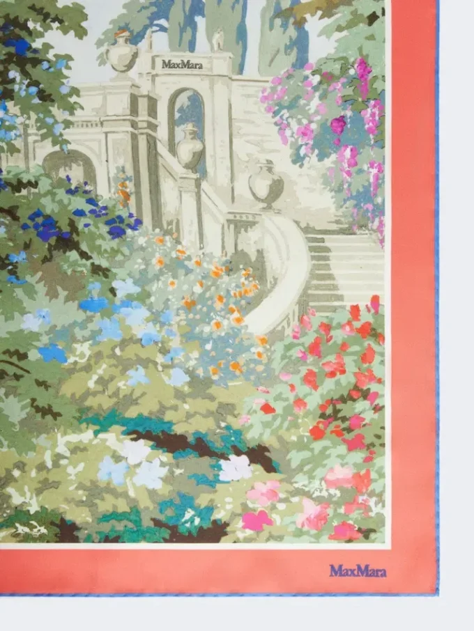 Printed silk foulard, antique rose Printed silk foulard, antique rose