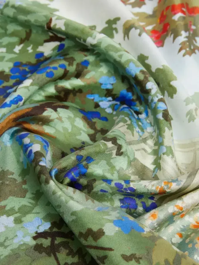 Printed silk foulard, antique rose Printed silk foulard, antique rose