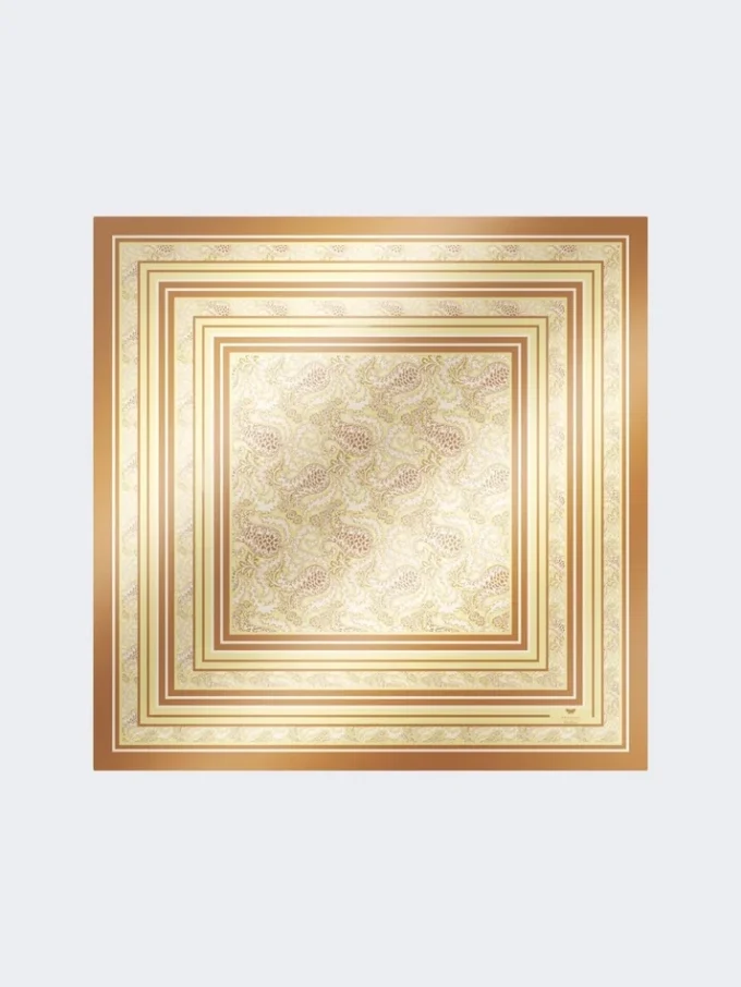 Printed silk foulard, green Printed silk foulard, green