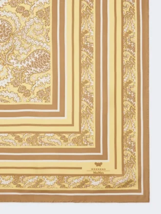 Printed silk foulard, green