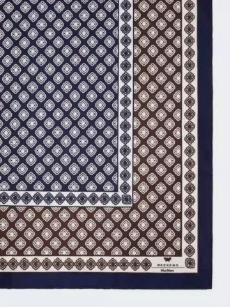 Printed silk foulard, mud