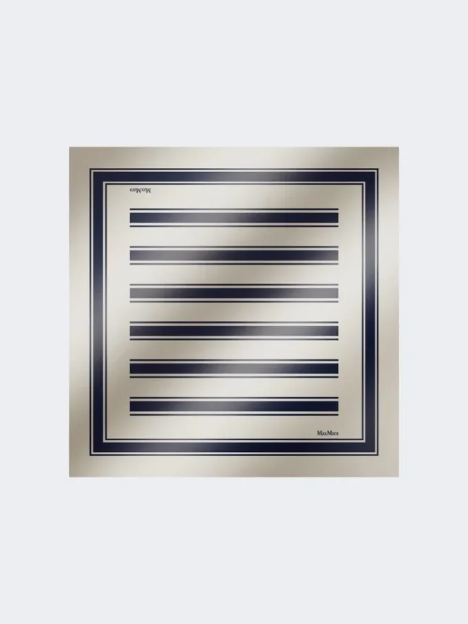 Printed silk foulard, ultramarine Printed silk foulard, ultramarine