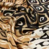 Printed silk oversized scarf, beige