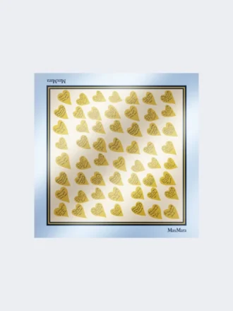 Printed silk scarf, light blue