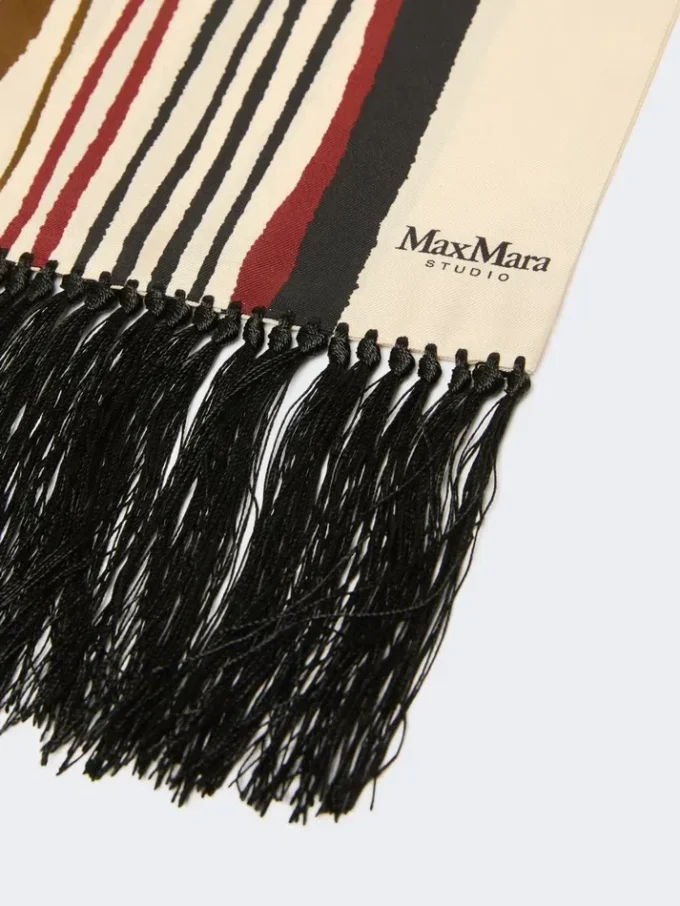 Printed silk scarf, turtledove