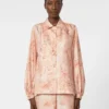 Printed silk shirt, pink