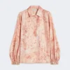 Printed silk shirt, pink