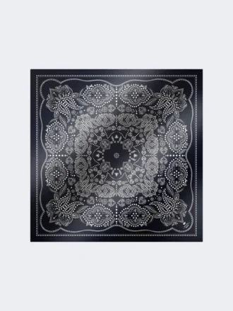 Printed silk square foulard, midnightblue